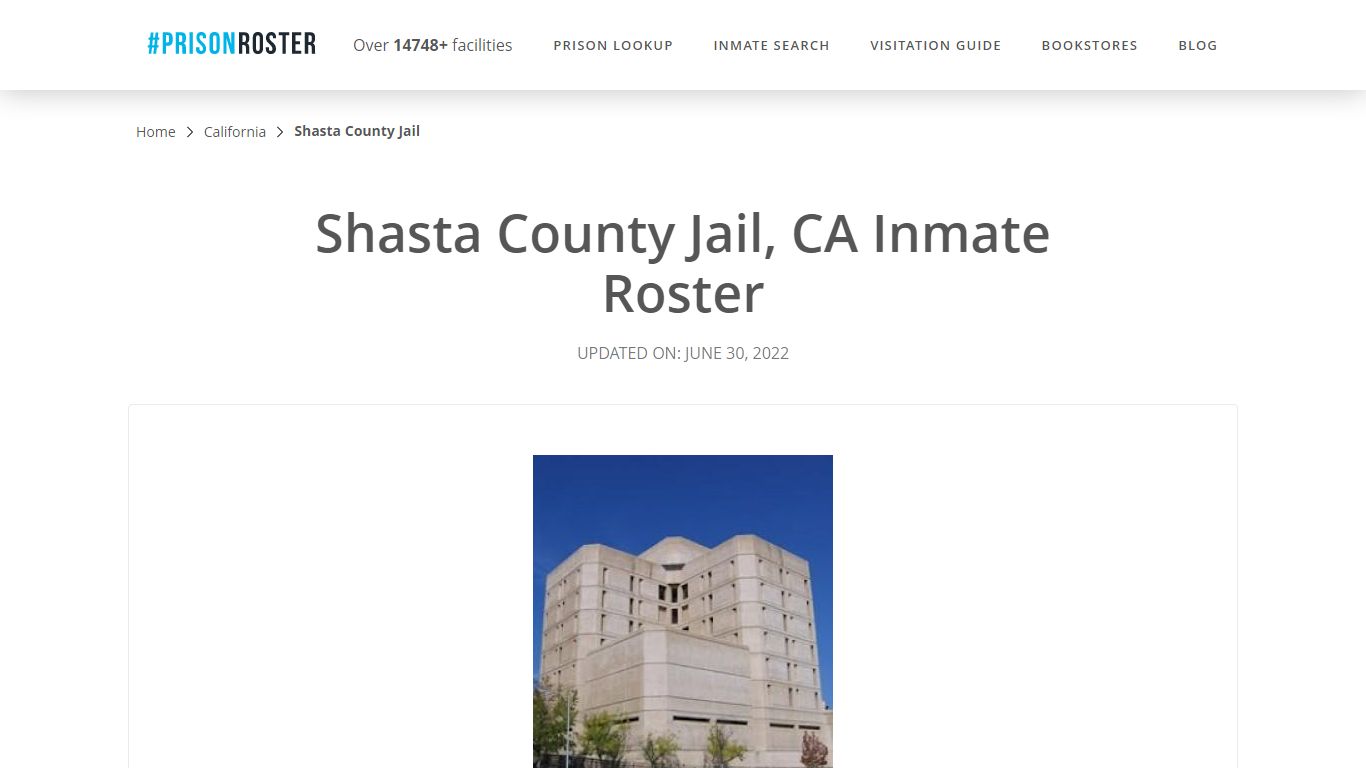 Shasta County Jail, CA Inmate Roster - Inmate Locator